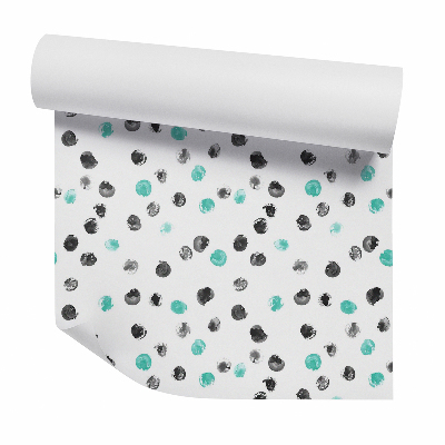 Papier peint Points pastel vert-noir