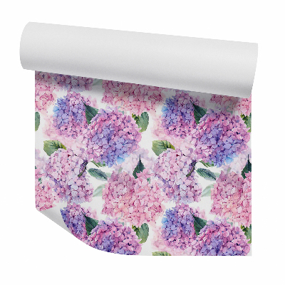 Papier peint Aquarelle de fleurs d'hortensia
