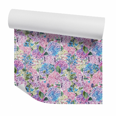 Papier peint Aquarelle fleur d'hortensia abstraite