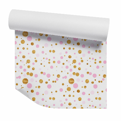 Papier peint Points décoratifs bruns et roses