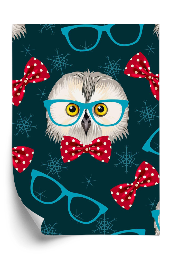 Papier peint Hibou à lunettes