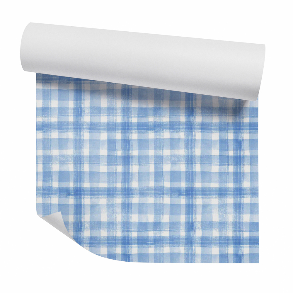 Papier peint Check bleu flou
