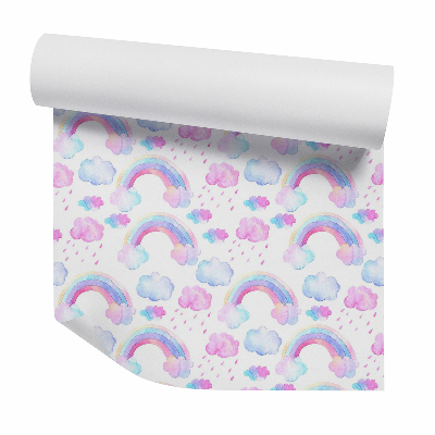 Papier peint Arc-en-ciel dessiné avec des crayons de couleur