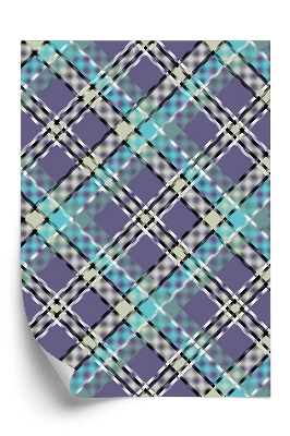 Papier peint Carreaux en diagonale de couleurs froides