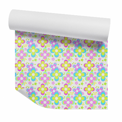 Papier peint Abstrait coloré de fleurs