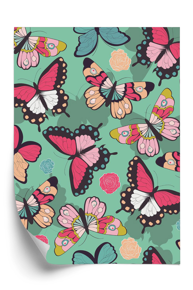 Papier peint Papillons colorés