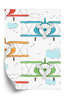 Papier peint Avions colorés peints à la main