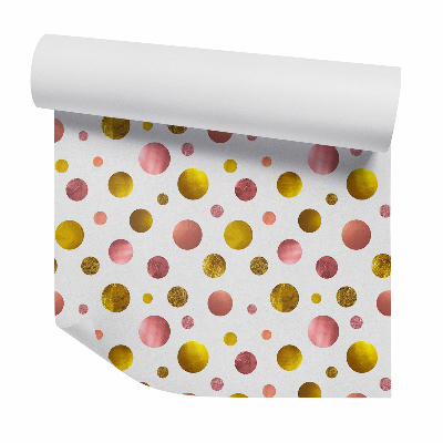 Papier peint Points or-rouge