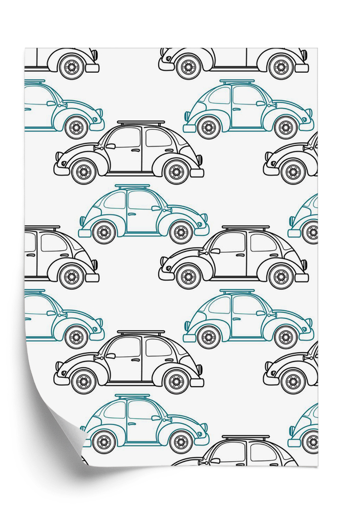 Papier peint Voitures rétro de dessins animés