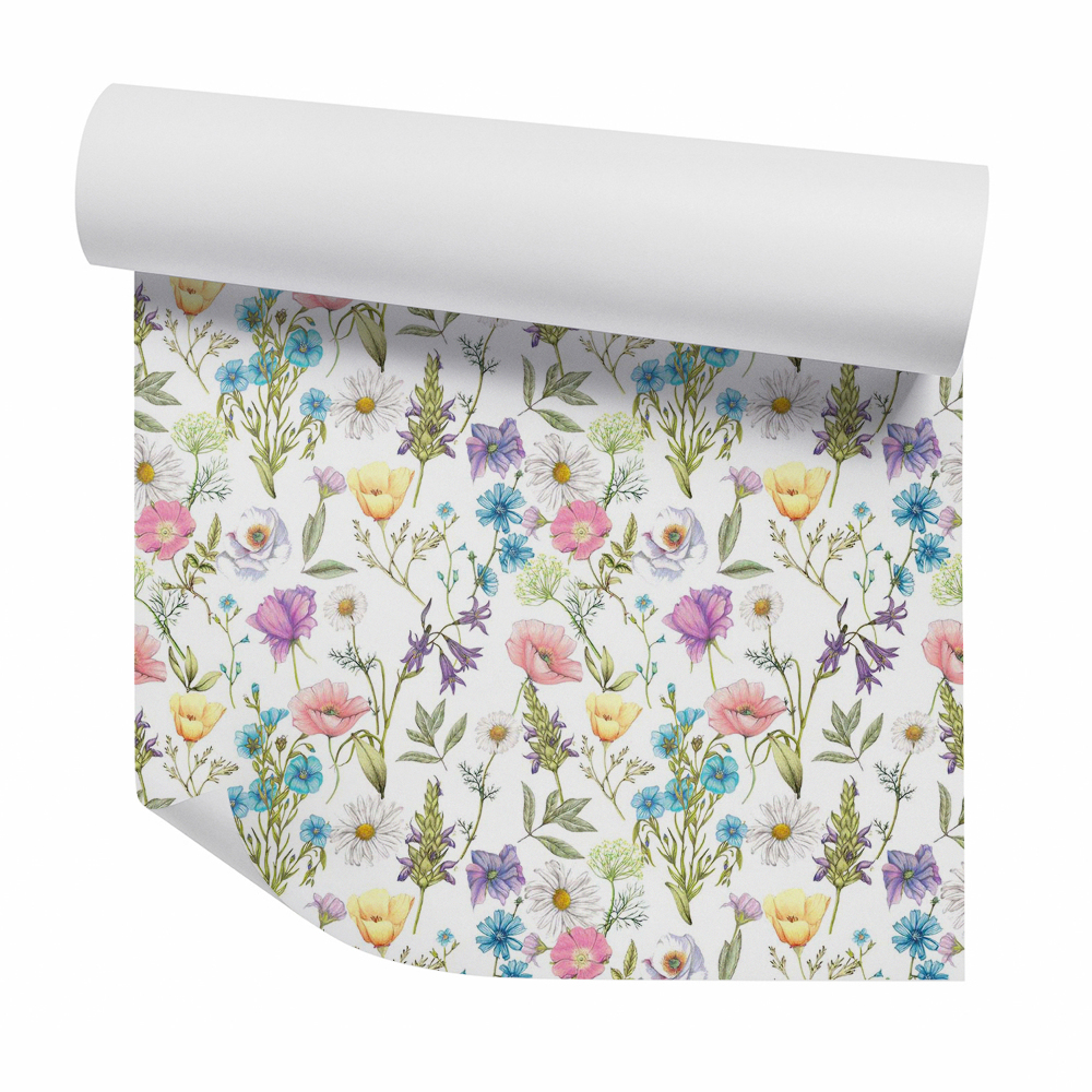 Papier peint Fleurs des champs décoratives