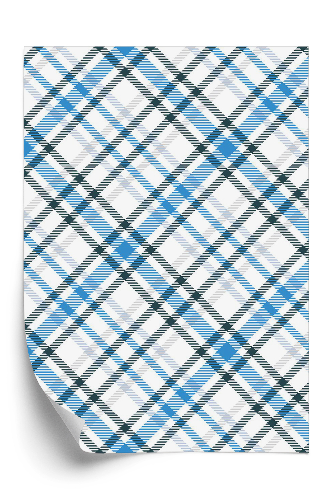 Papier peint Carreaux bleus et blancs