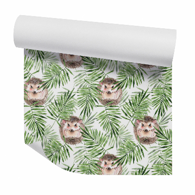 Papier peint Hérissons dans les feuilles