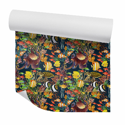 Papier peint Poisson coloré abstrait