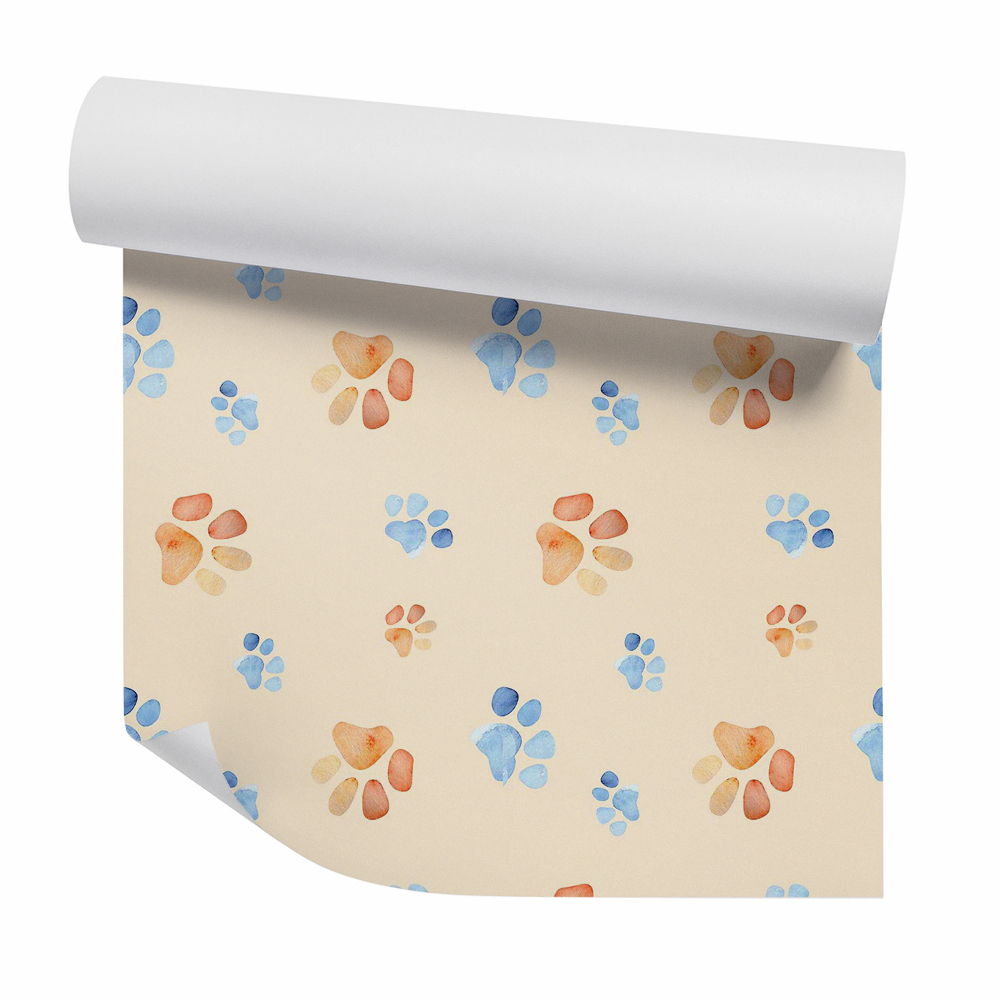 Papier peint Empreintes de pattes pastel