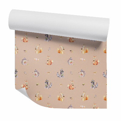 Papier peint Jeunes animaux de la forêt en plumes