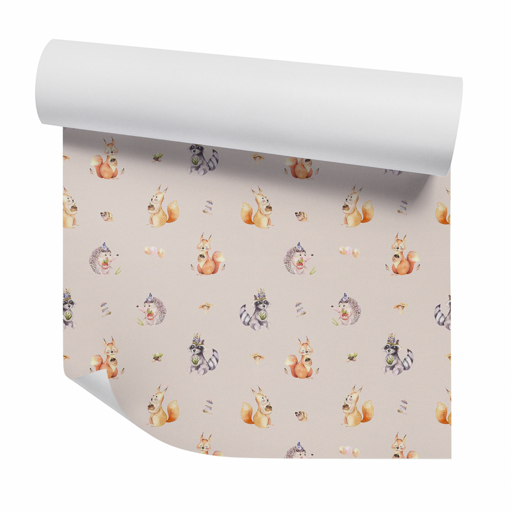 Papier peint Illustration de jeunes animaux de la forêt