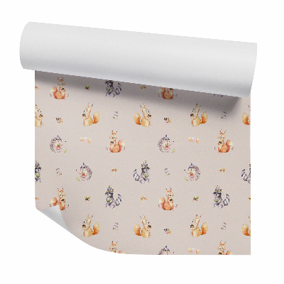 Papier peint Illustration de jeunes animaux de la forêt