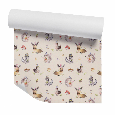 Papier peint Illustration mignonne d'animaux de la forêt