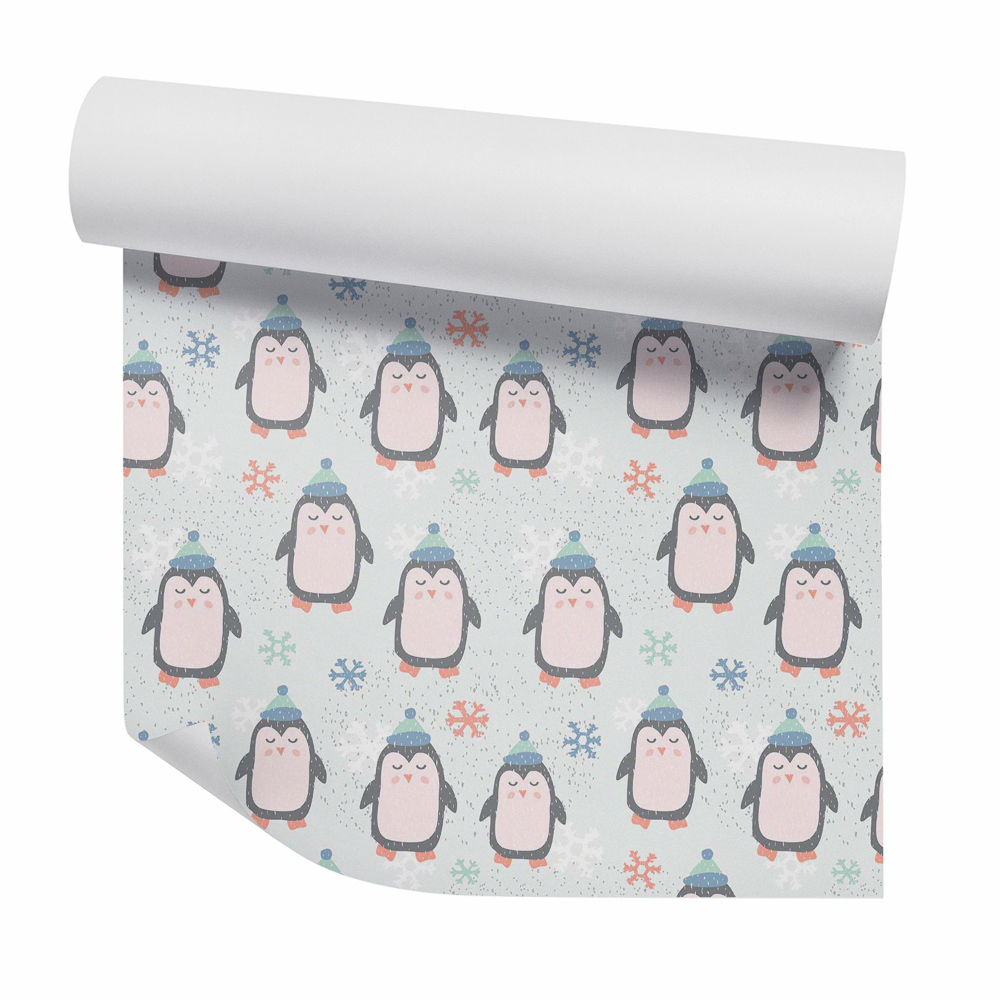 Papier peint Mignons pingouins en casquette