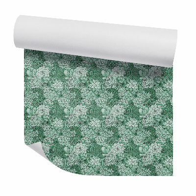 Papier peint Motif floral vert décoratif