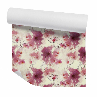 Papier peint Contour abstrait floral