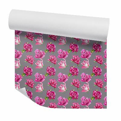 Papier peint Motif de fleurs roses