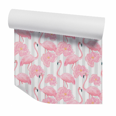 Papier peint Flamants floraux de grande taille