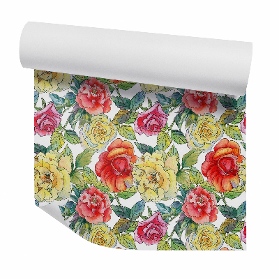 Papier peint Fleurs multicolores pastel