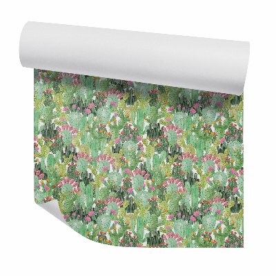 Papier peint Petit cactus fleuri à motif dense