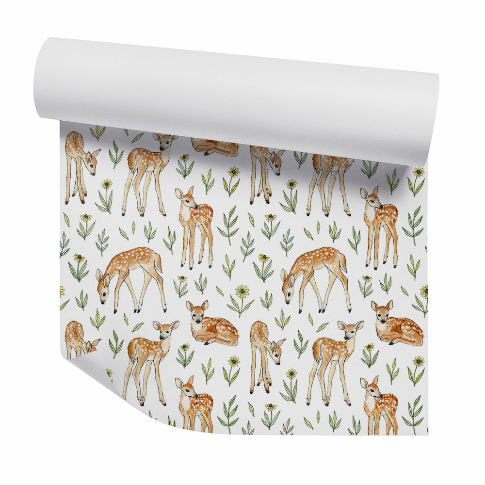 Papier peint Jeune chevreuil parmi les plantes