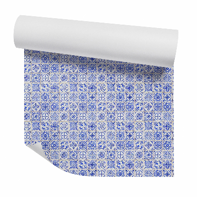 Papier peint Carreaux décoratifs à motifs bleus