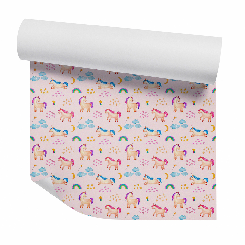 Papier peint Licornes bondissantes sur fond coloré