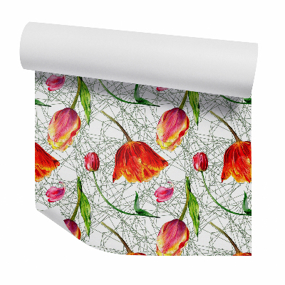 Papier peint Belle tulipe rouge abstraite
