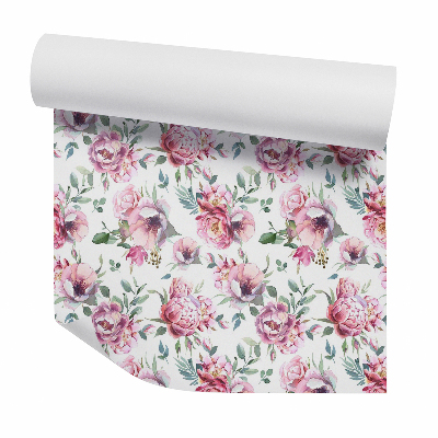 Papier peint Fleurs roses pastel