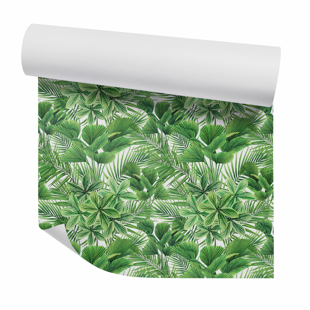 Papier peint Abstraction florale dense et verte