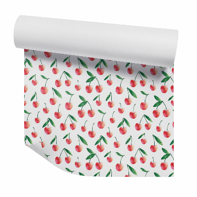 Papier peint Cerises en forme de cœur