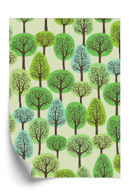 Papier peint Motif répétitif d'une forêt verte