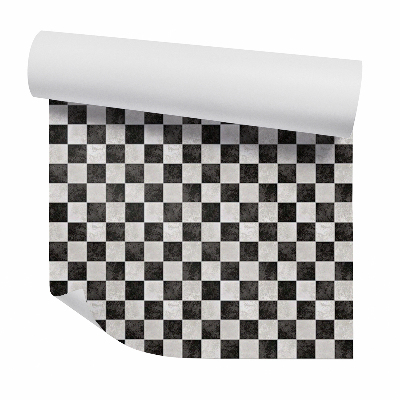 Papier peint Damier en marbre noir et blanc