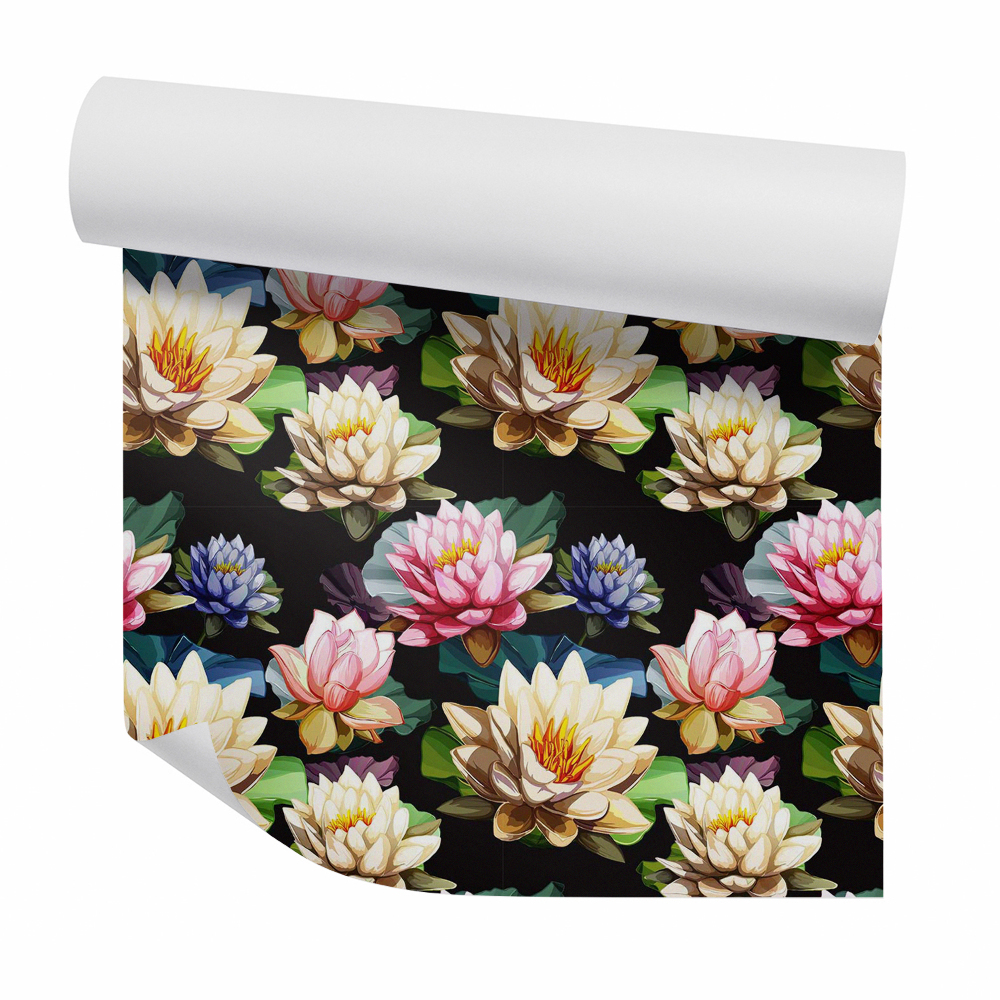 Papier peint Fleur de lotus dessin réaliste
