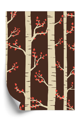 Papier peint Bouleaux en automne