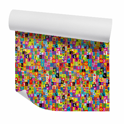 Papier peint Mélange coloré de chiffres et de lettres