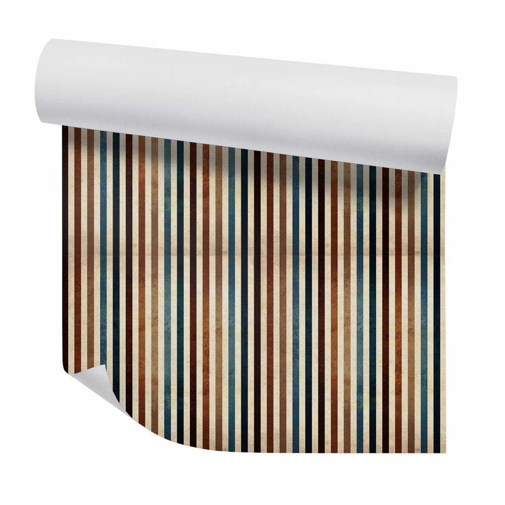 Papier peint Rayures verticales colorées de style vintage