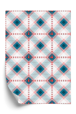 Papier peint Motif à carreaux bleus