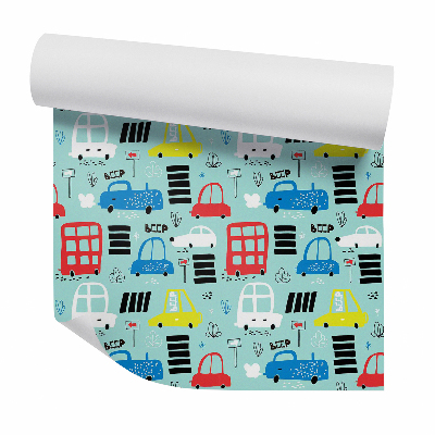 Papier peint Panneaux de signalisation à rayures colorées pour voitures