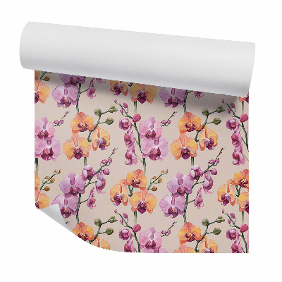 Papier peint Orchidées roses et orange