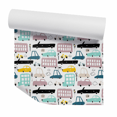 Papier peint Voitures colorées sur la route