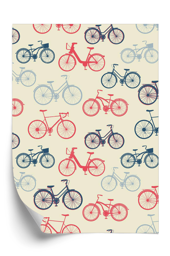 Papier peint Bicyclettes colorées