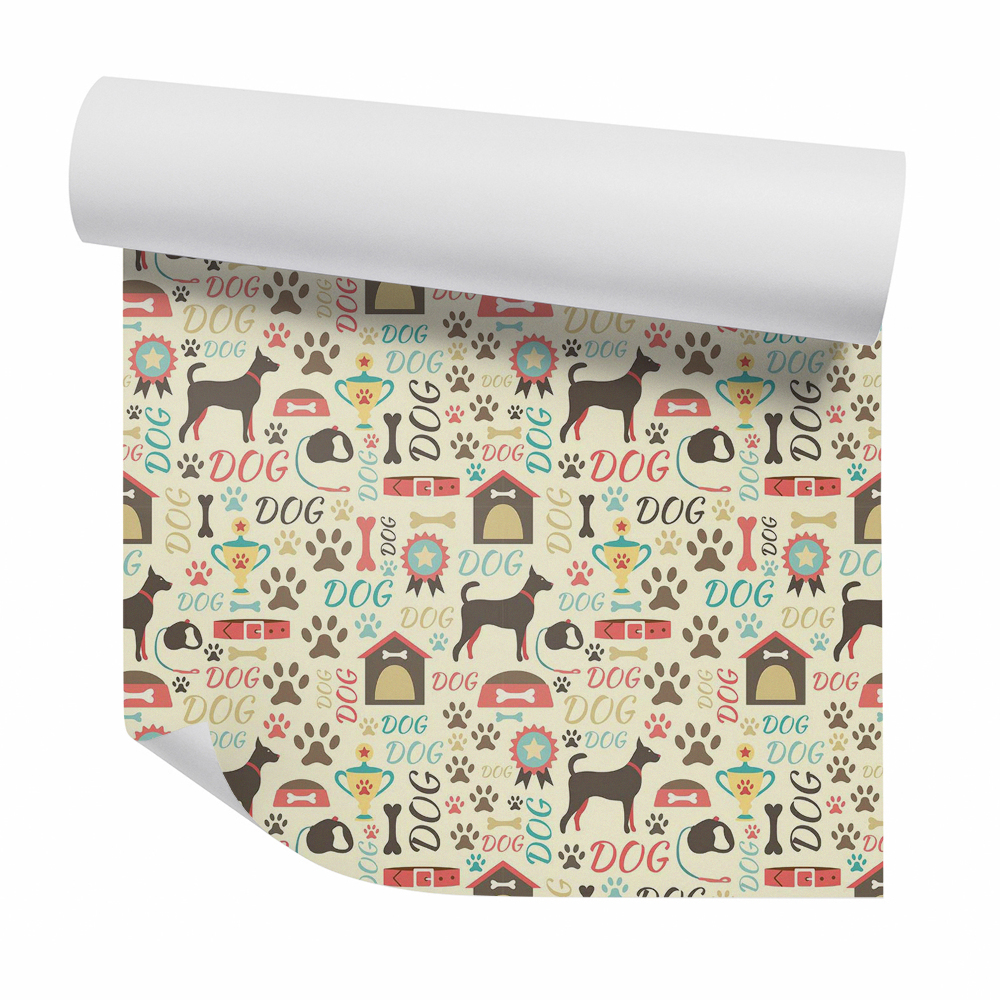 Papier peint Chien abstrait, niche, laisse en os