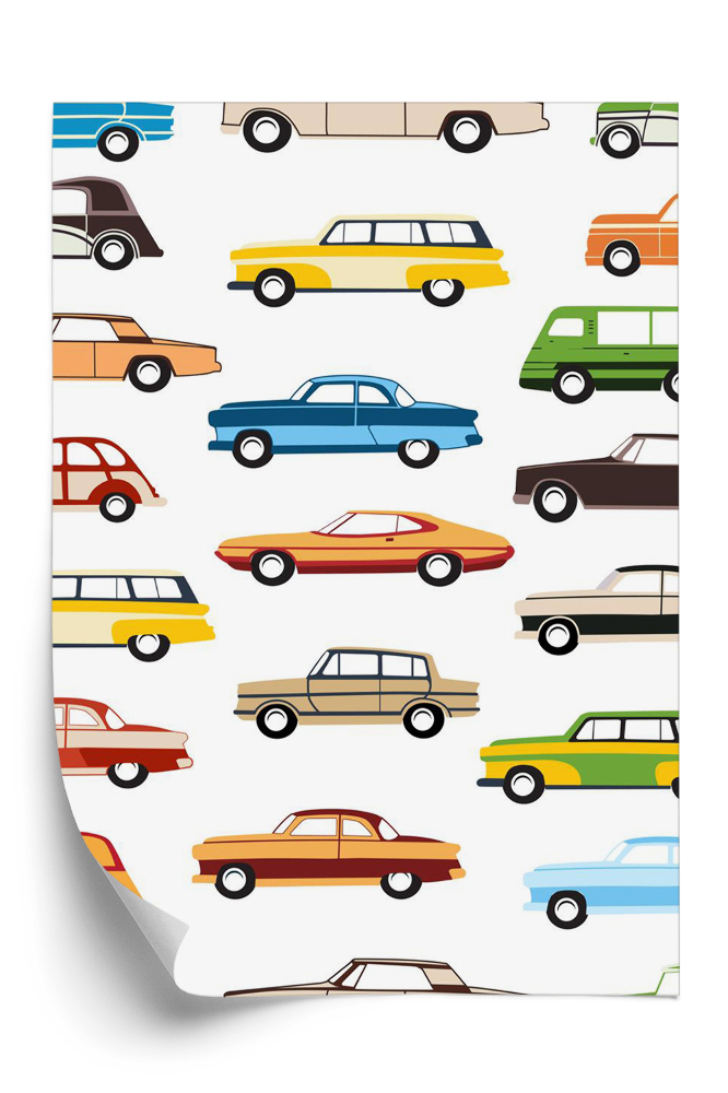 Papier peint Voitures colorées