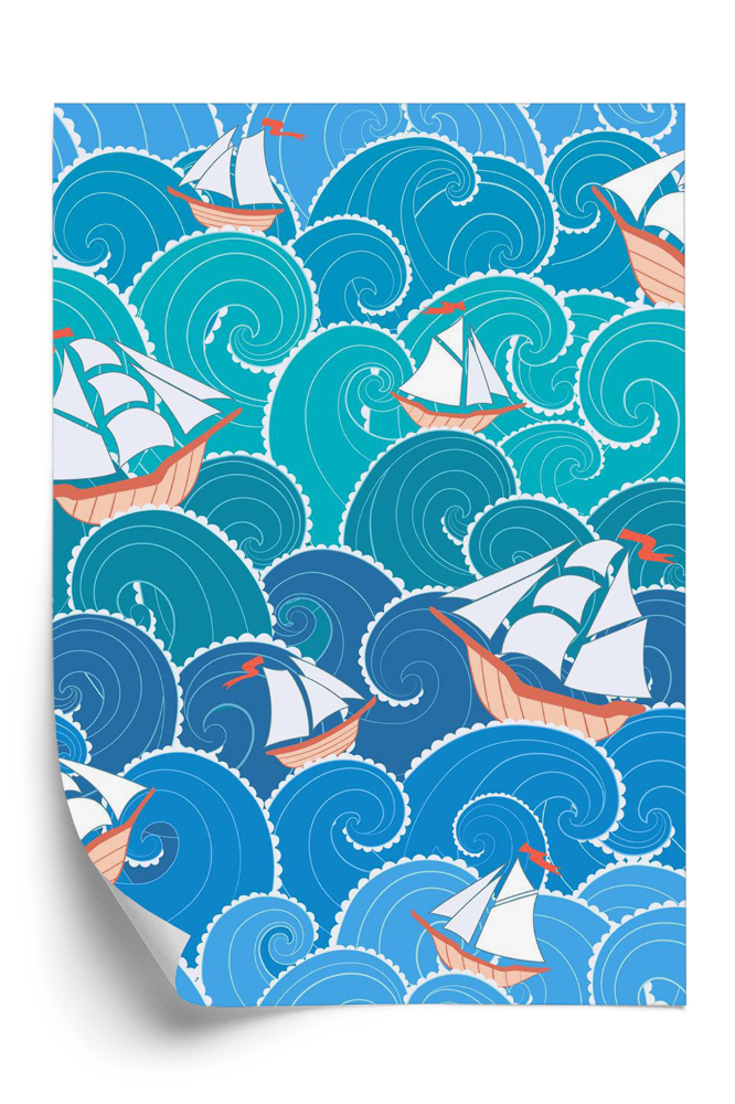 Papier peint Navires et vagues